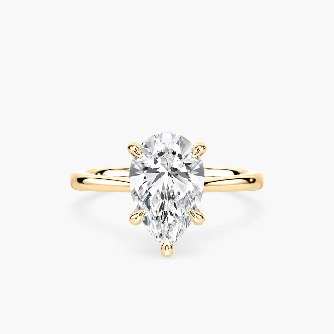 Pear Dior Claw Prong Solitaire Stackable