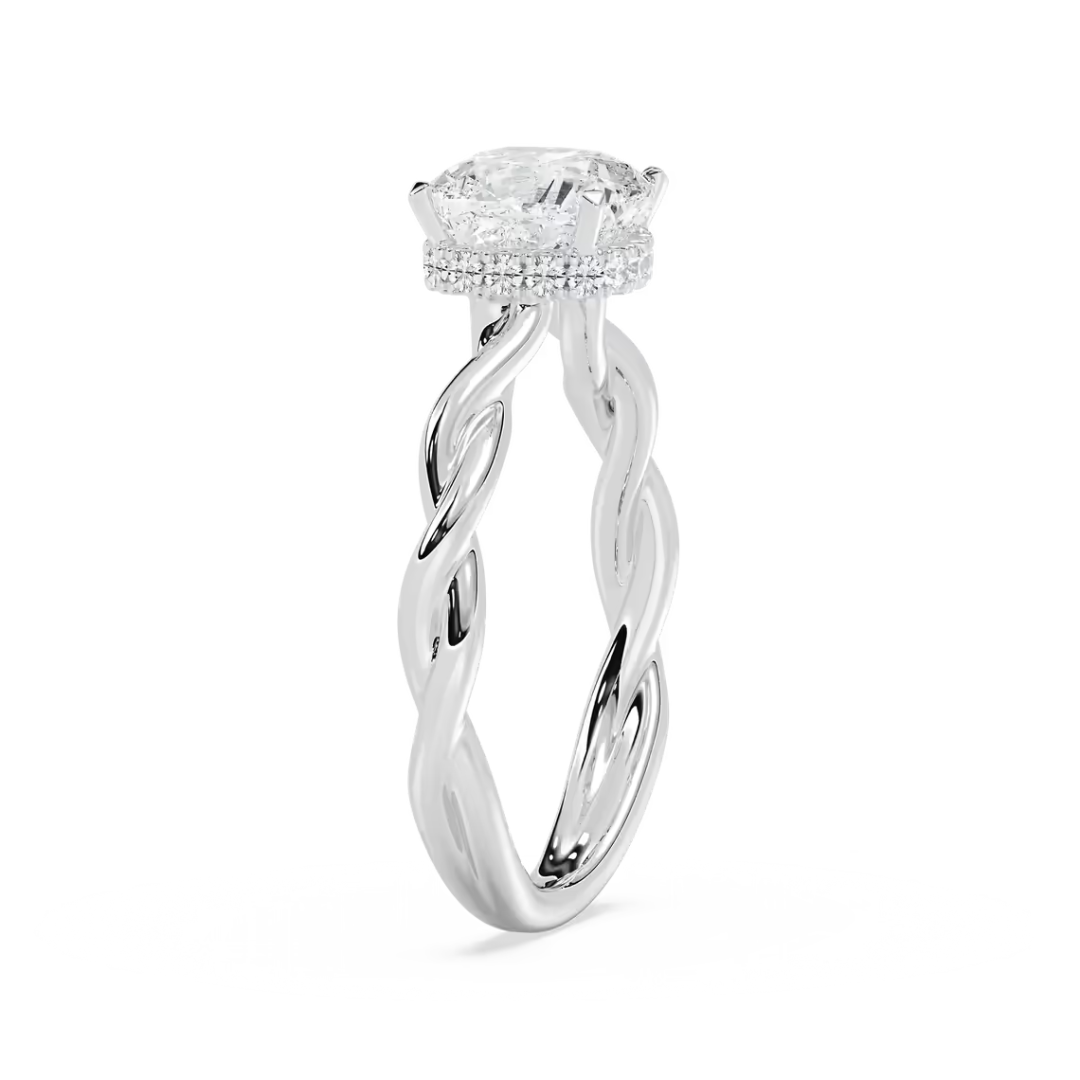 Round Eleanor Hidden Halo Twist