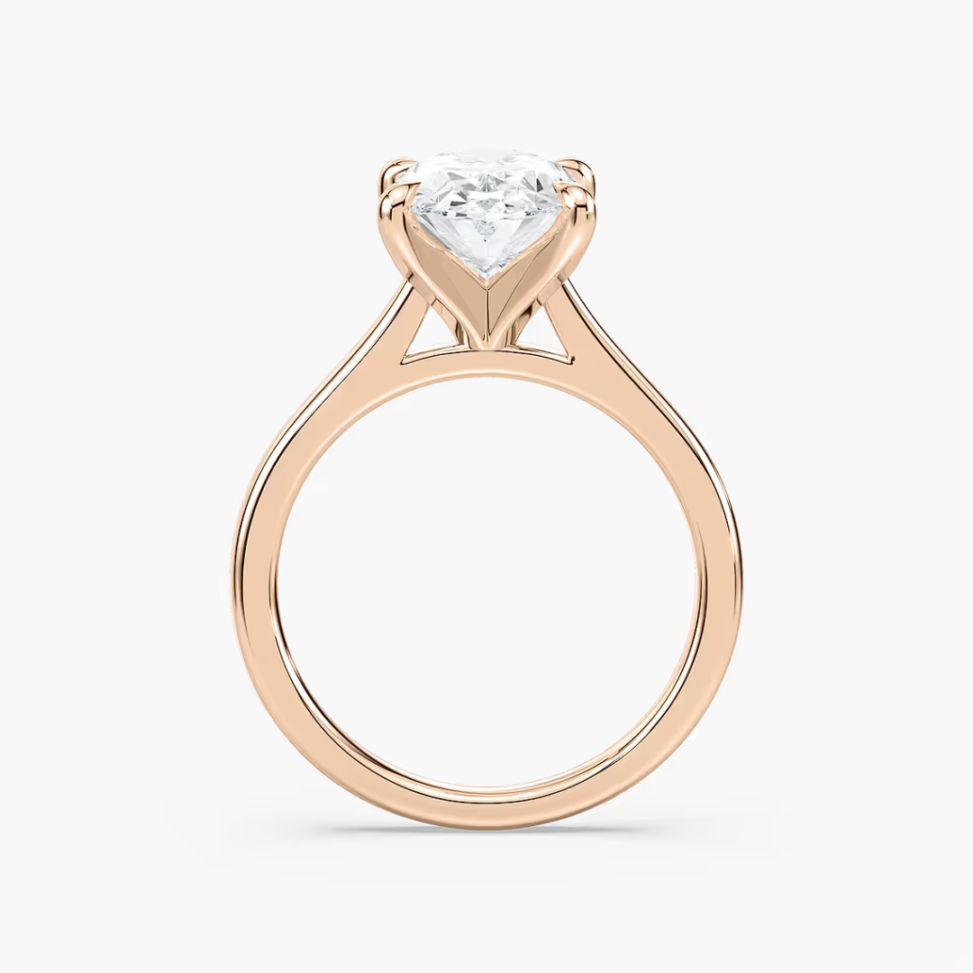 Oval Dior Claw Prong Solitaire Stackable