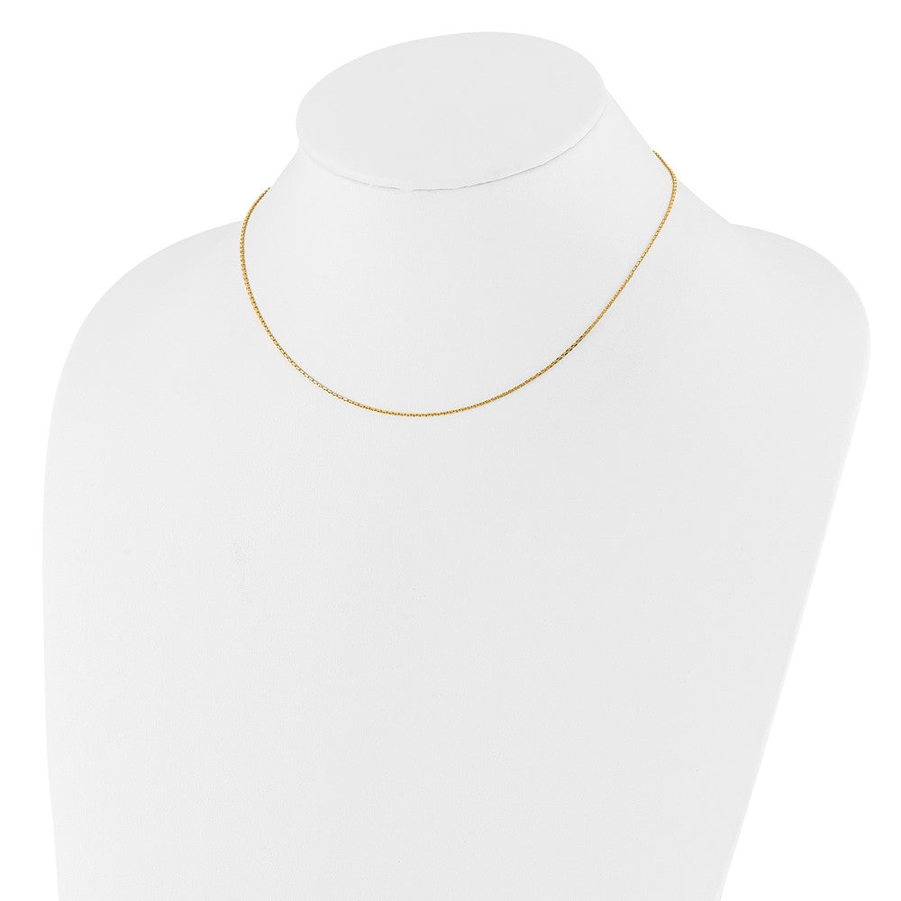 10K Yellow Gold 1.05mm Diamond-cut Cable 1in+1in Adjustable Chain