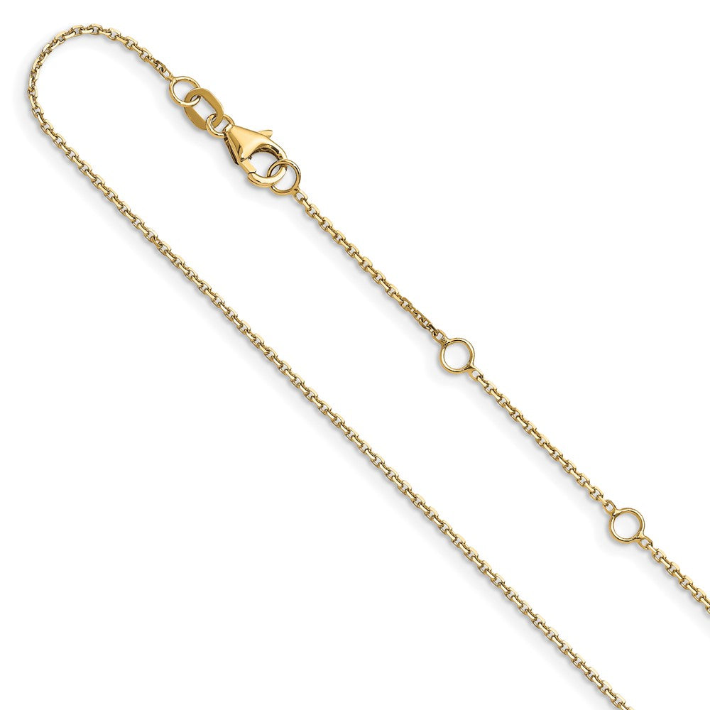 10K Yellow Gold 1.05mm Diamond-cut Cable 1in+1in Adjustable Chain