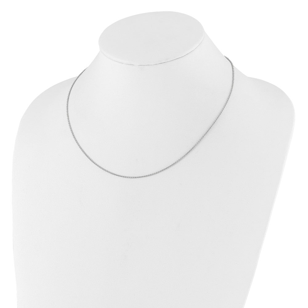 10K White Gold 1.4mm Round Cable 1in+1in Adjustable Chain