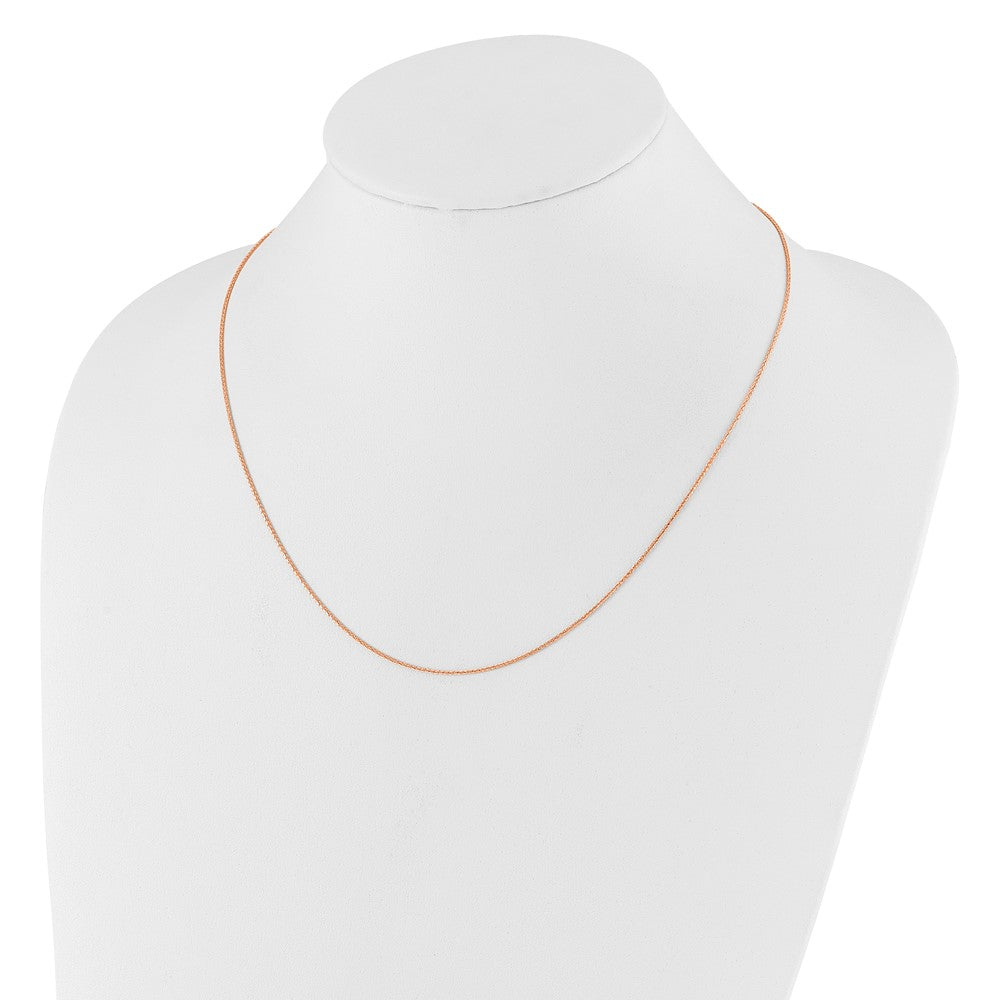 10K Rose Gold Adjustable 1mm Wheat Chain