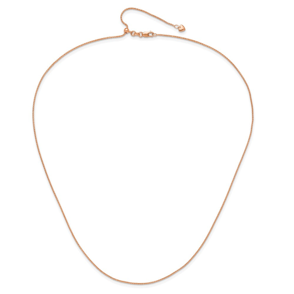 10K Rose Gold Adjustable 1mm Wheat Chain
