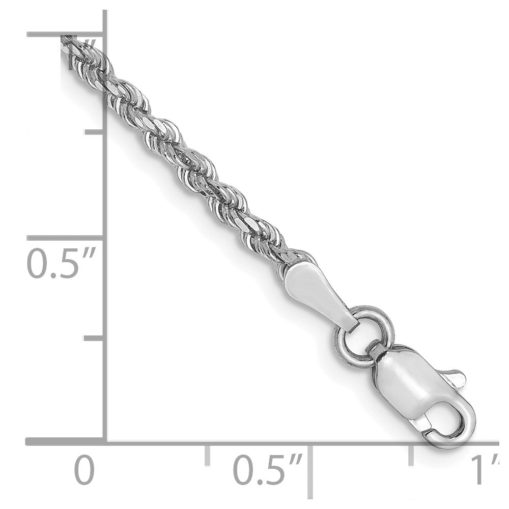 10K White Gold 2.0mm Diamond-cut Rope Chain