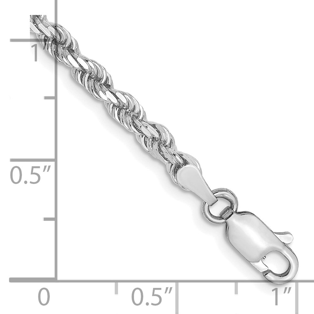 10K White Gold 3.0mm Diamond-cut Rope Chain