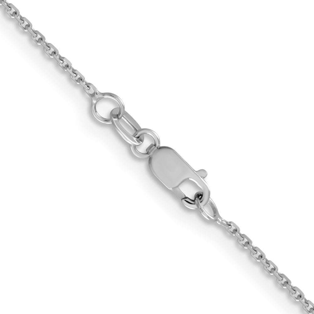 10K White Gold 1.05mm Diamond-cut Cable Chain