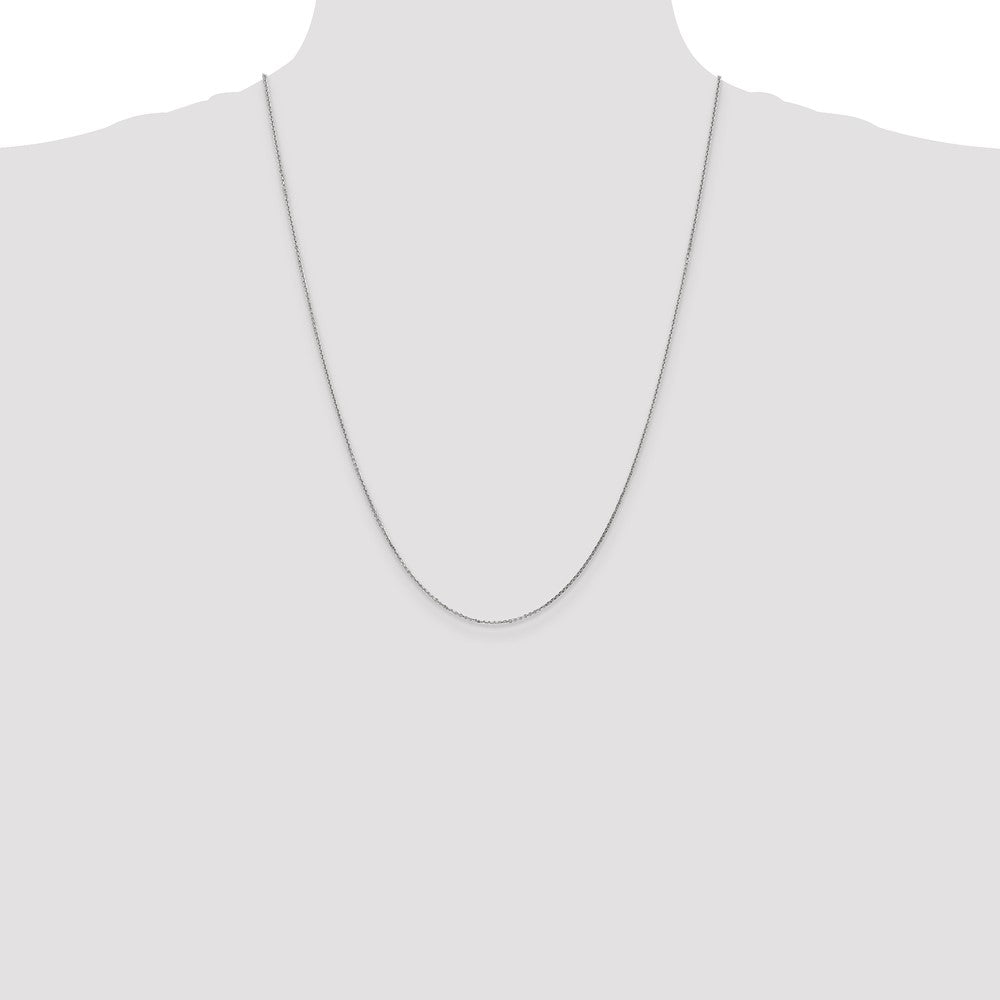 10K White Gold .95mm Diamond-cut Cable Chain