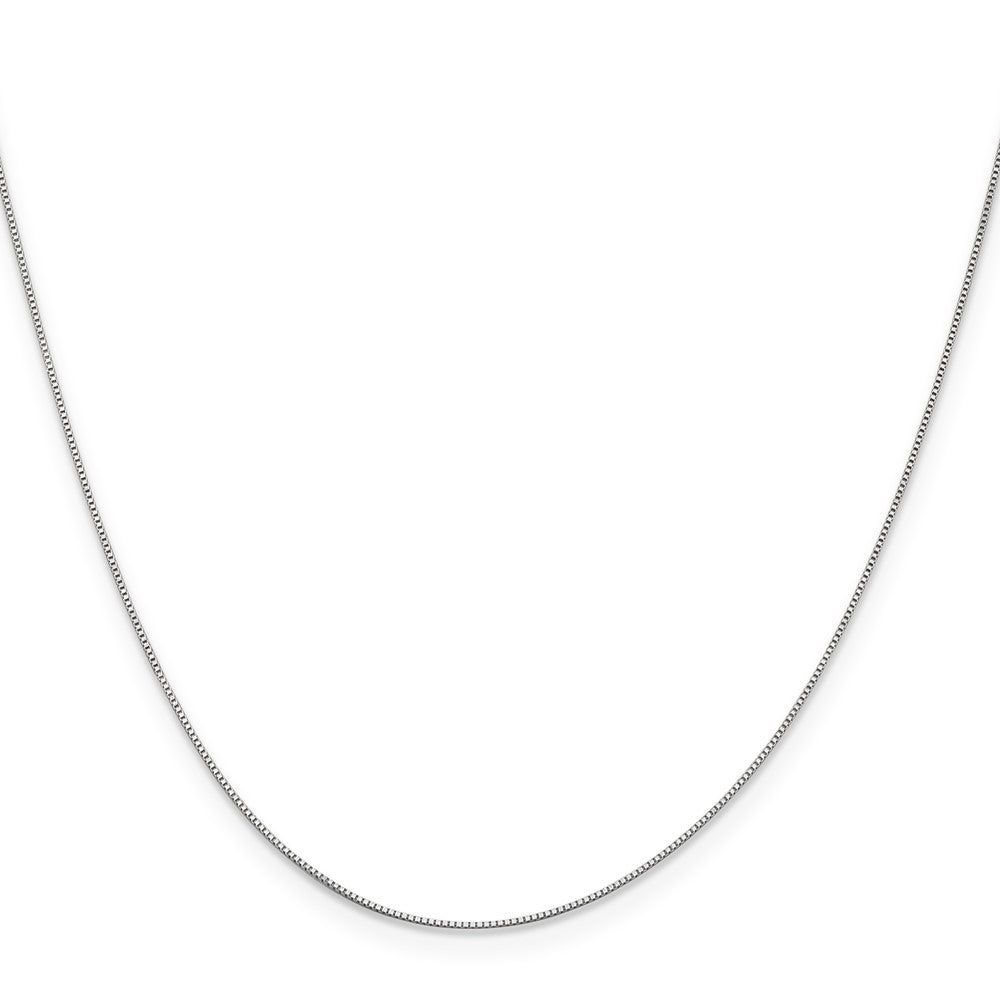 10K White Gold .5mm Baby Box with Lobster Clasp Chain