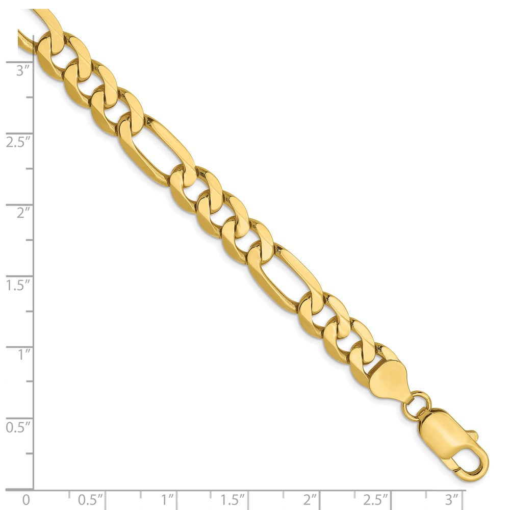 10K 7.5mm Flat Figaro Chain