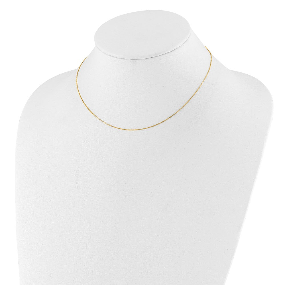 10K .8mm Diamond-cut Round Cable 1in+1in Adjustable Chain