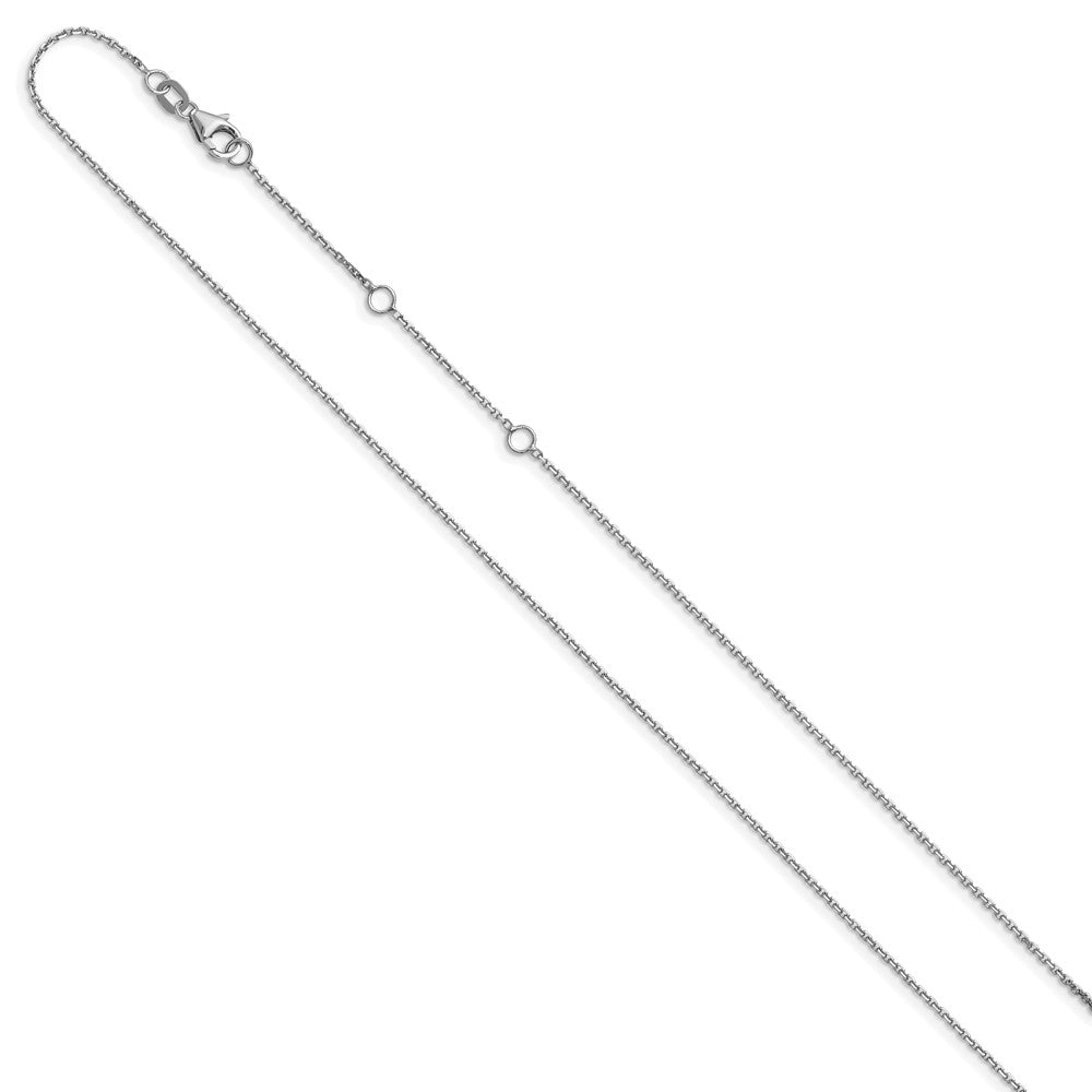 10K WG .95mm Diamond-cut Round Cable 1in+1in Adjustable Chain