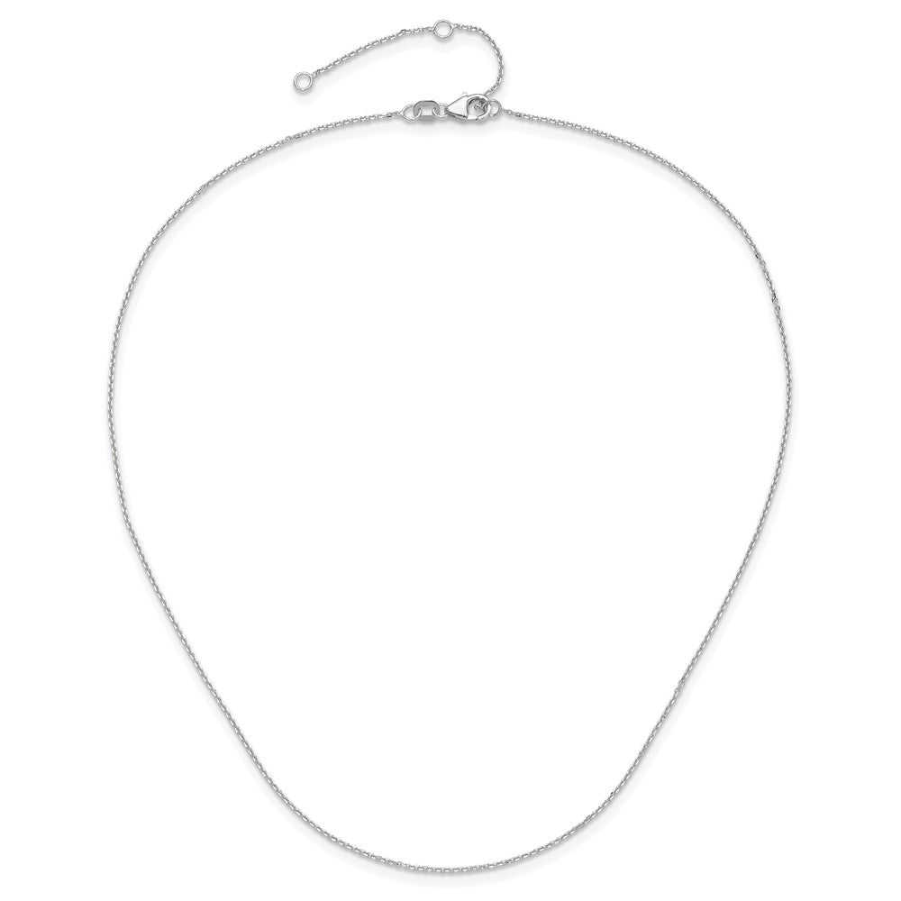 10K WG .95mm Diamond-cut Round Cable 1in+1in Adjustable Chain