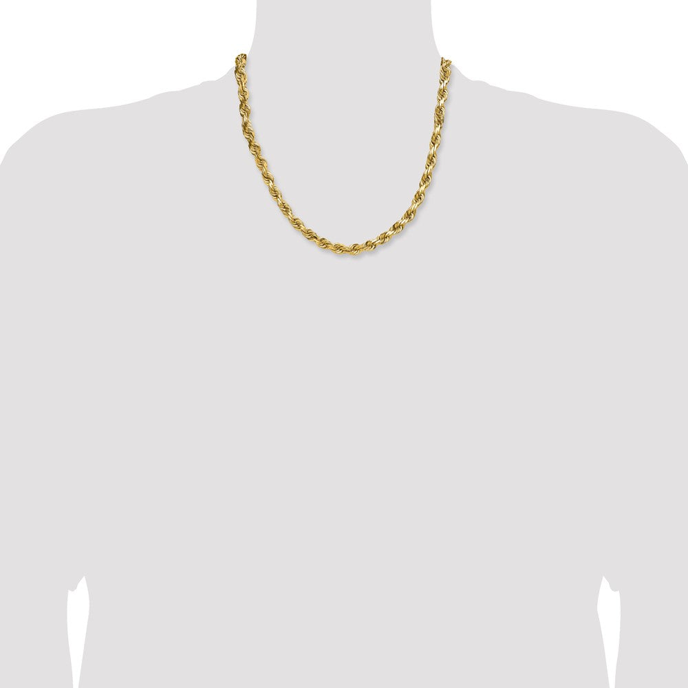 10K 6.5mm Diamond-cut Rope Chain