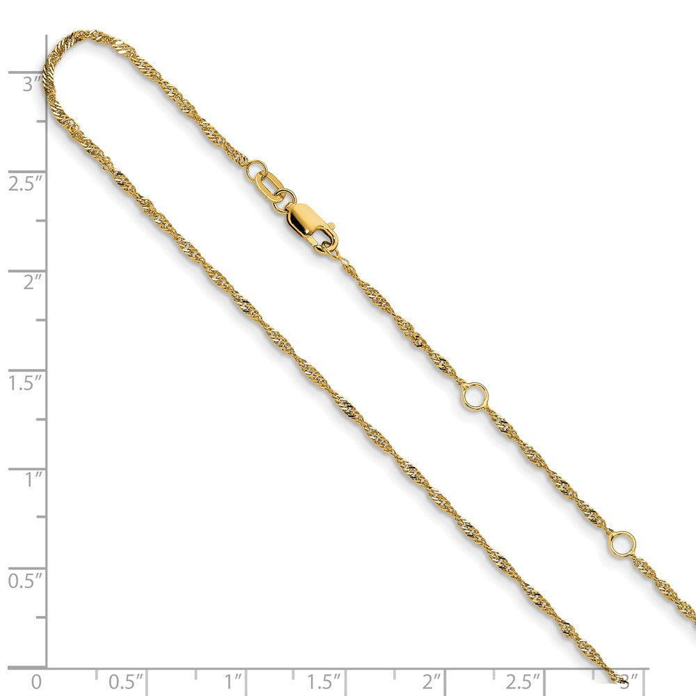10K 1.3mm Singapore 1in+1in Adjustable Chain