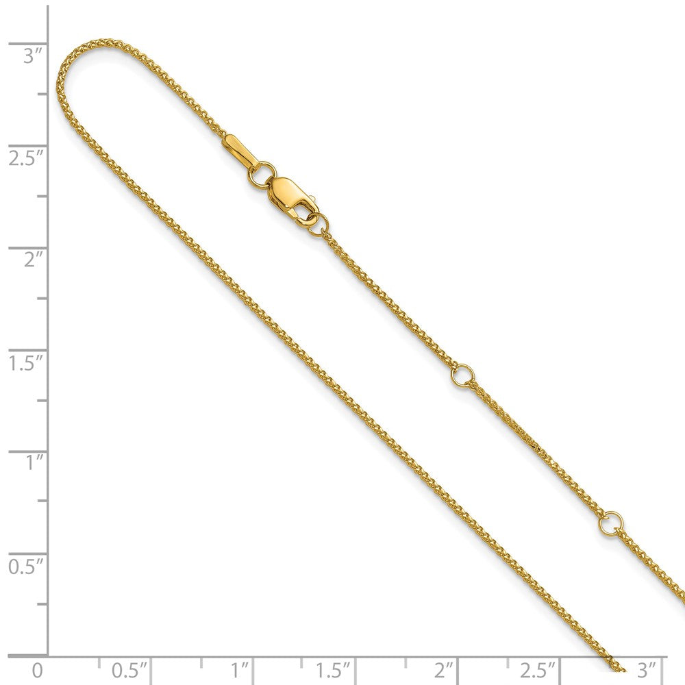 10K 1mm Diamond-cut Spiga 1in+1in Adjustable Chain