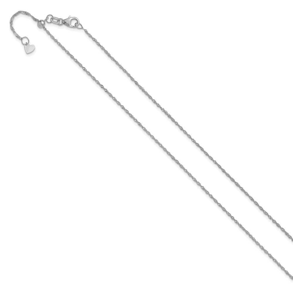 10K White Gold Adjustable 1.0mm Singapore Chain