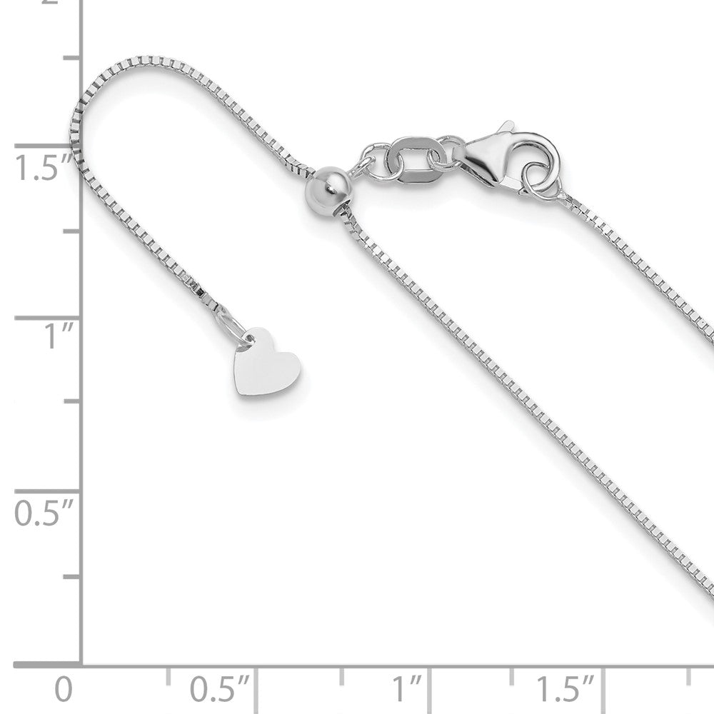 10K White Gold Adjustable .7mm Box Chain