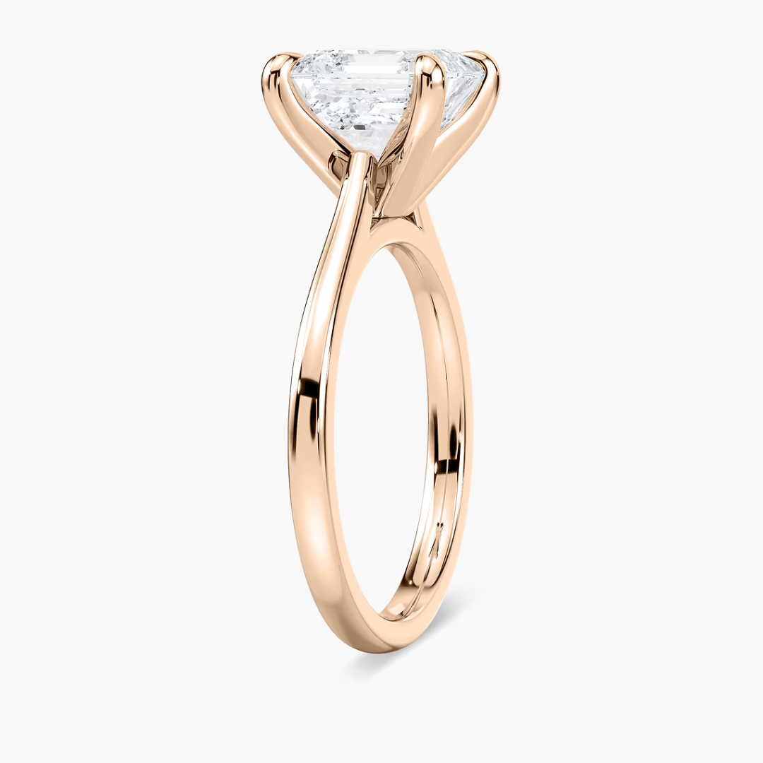 Asscher Dior Claw Prong Solitaire Stackable