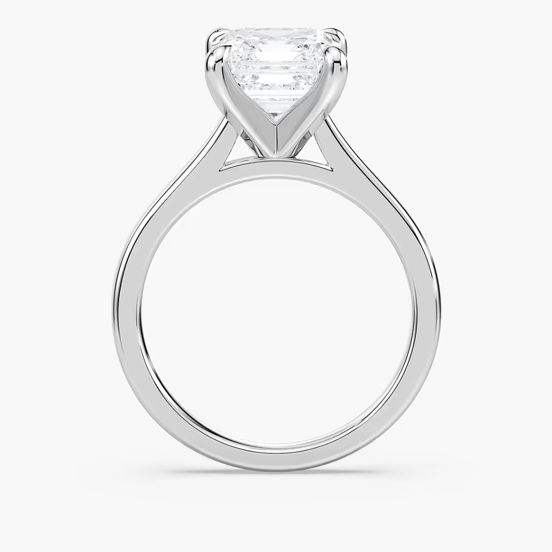 *Asscher Dior Claw Prong Solitaire Stackable