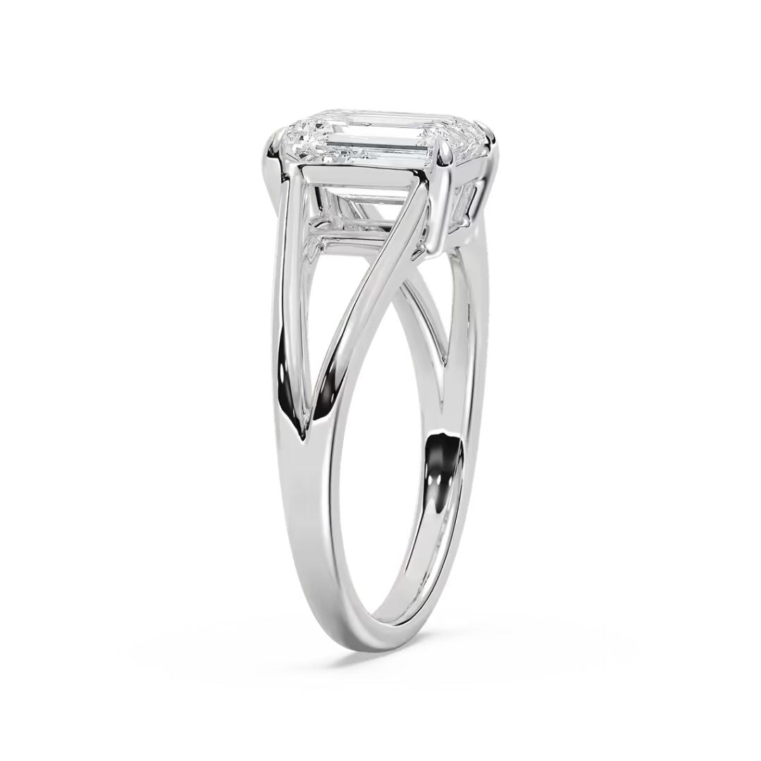 Emerald Esme Open Shank Solitaire