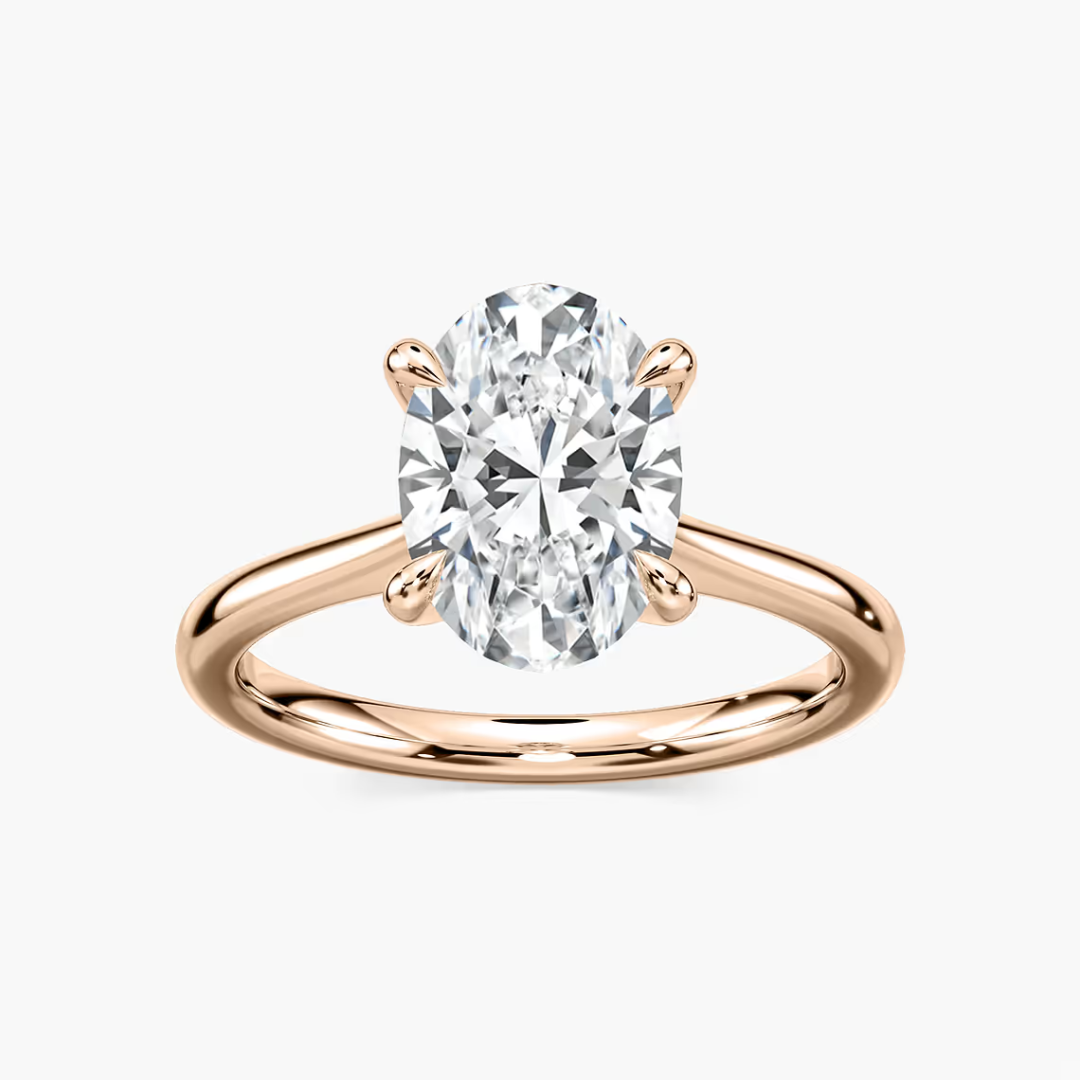 Oval Dior Claw Prong Solitaire Stackable