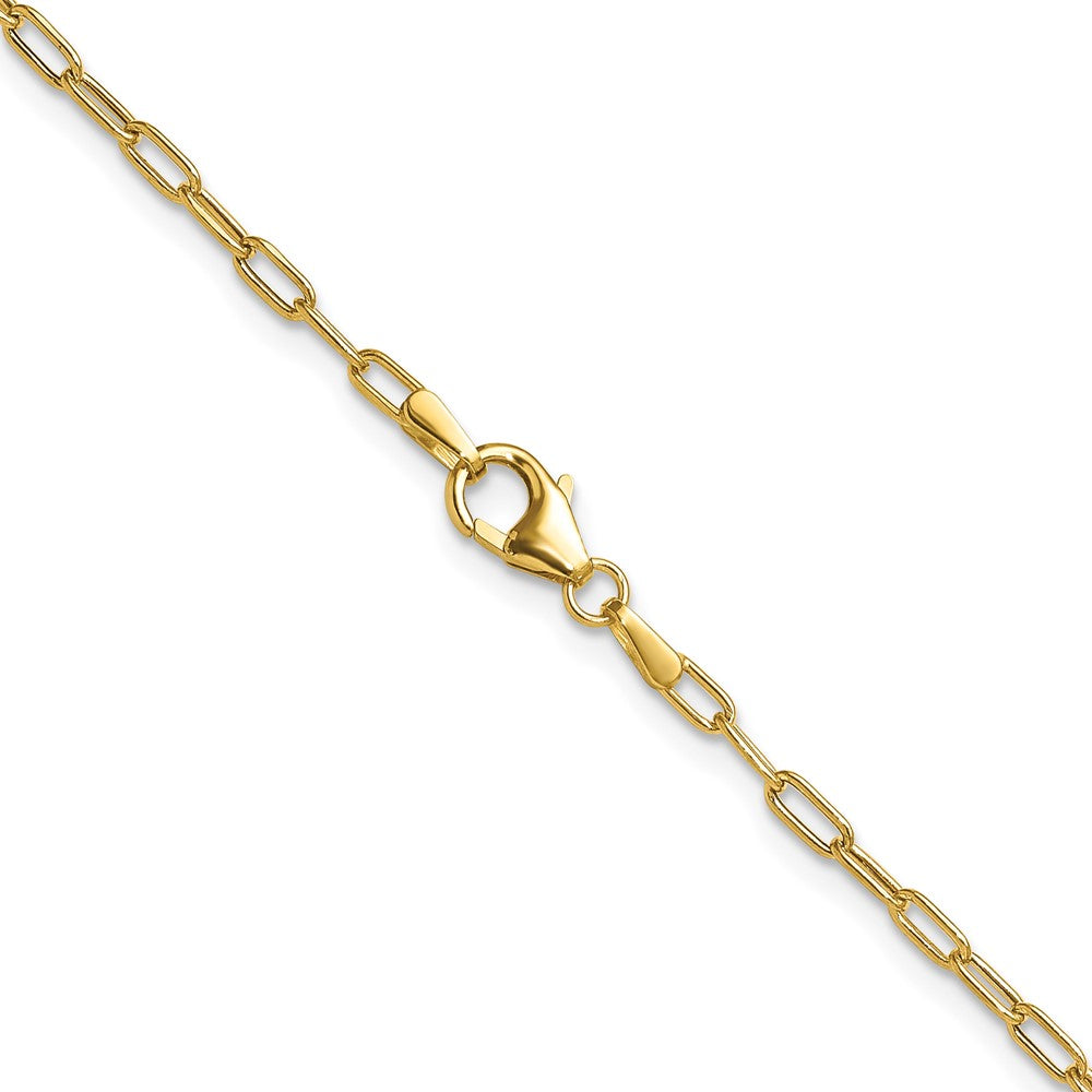 14K 2.2mm Semi-Solid Beveled Diamond-cut Paperclip Chain