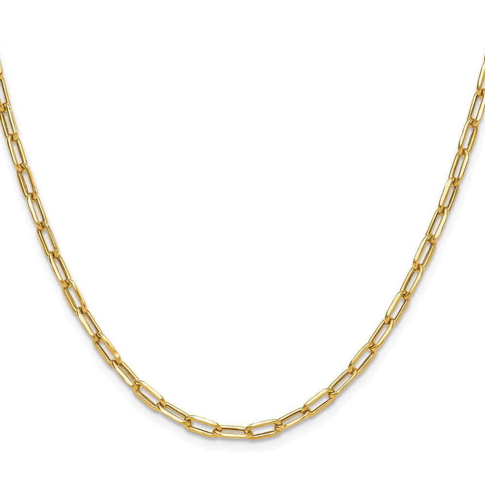 14K 3.7mm Semi-Solid Beveled Diamond-cut Paperclip Chain