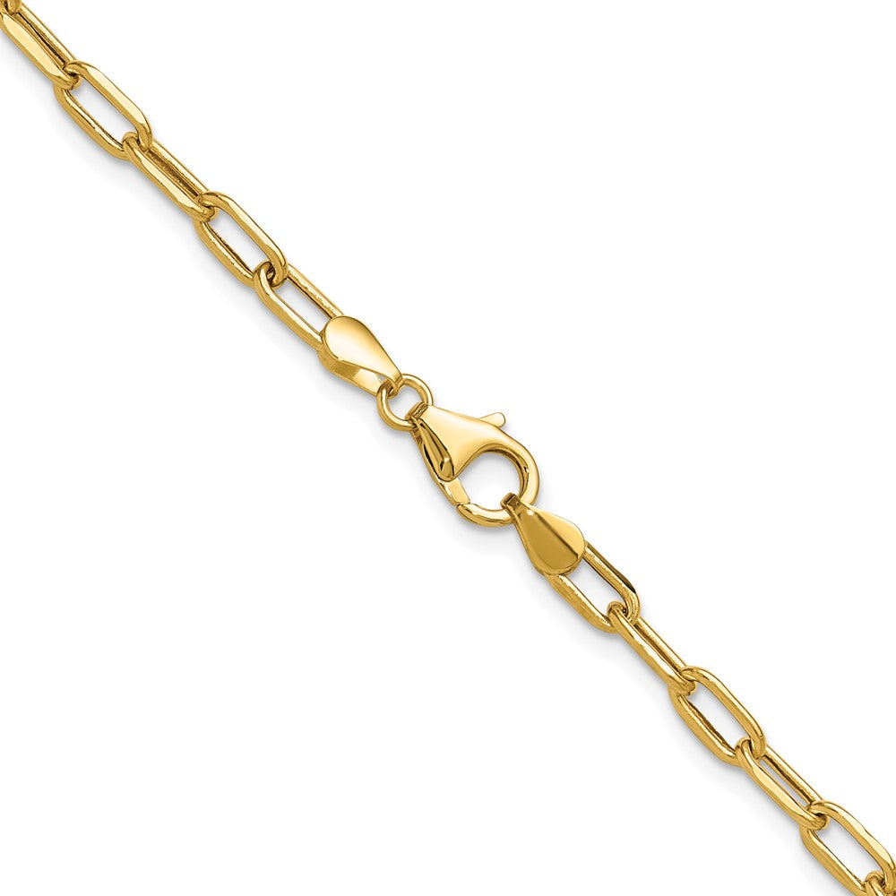 14K 3.7mm Semi-Solid Beveled Diamond-cut Paperclip Chain
