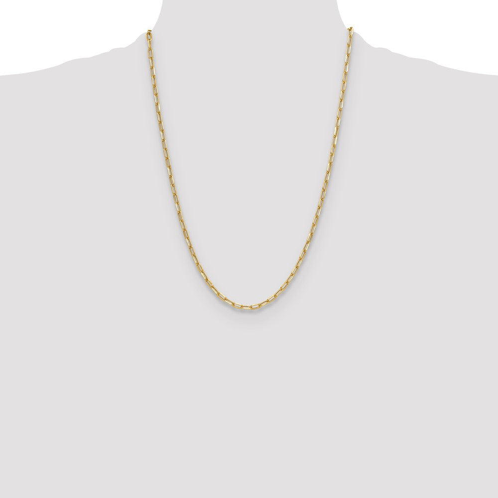 14K 3.7mm Semi-Solid Beveled Diamond-cut Paperclip Chain