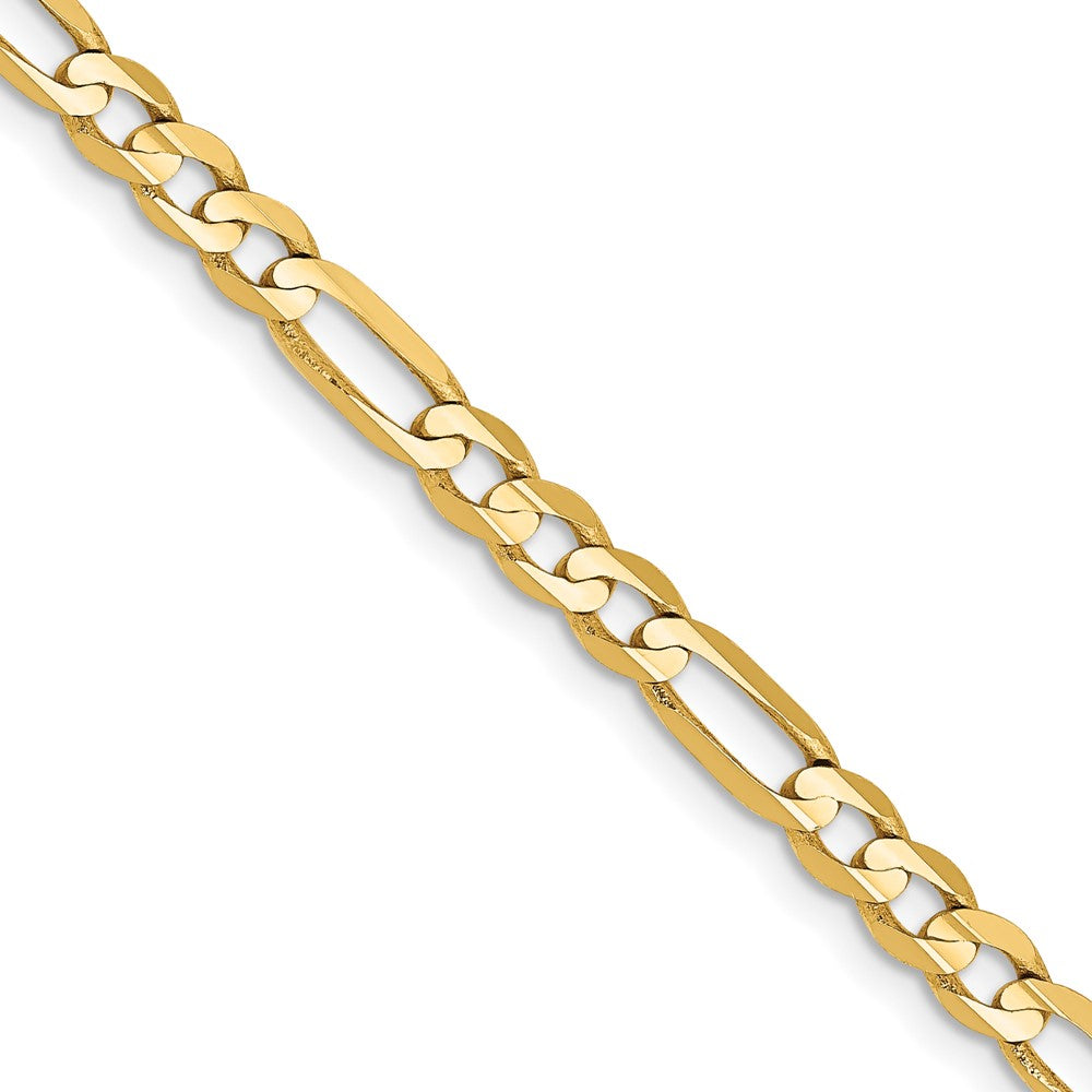 14K 4mm Concave Open Figaro Chain