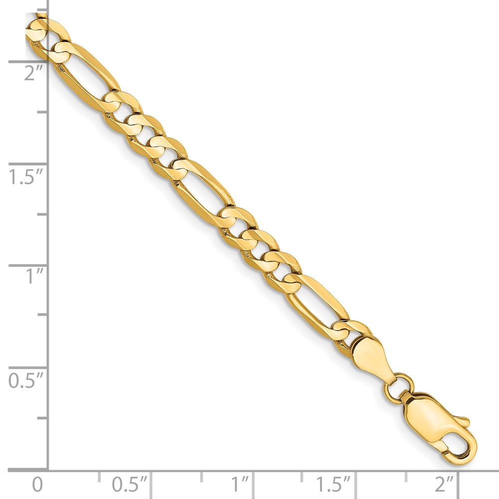 14K 4.5mm Concave Open Figaro Chain