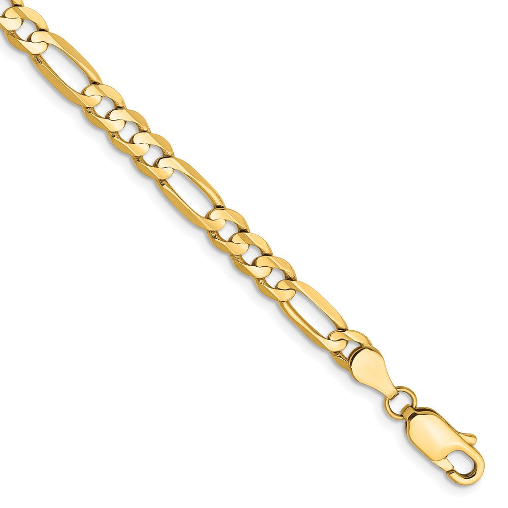14K 4.5mm Concave Open Figaro Chain