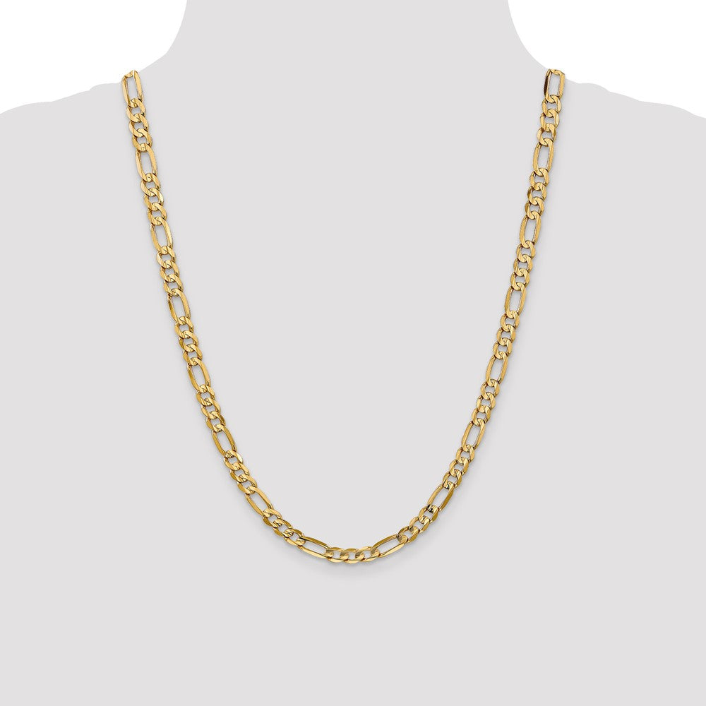 14K 6mm Concave Open Figaro Chain