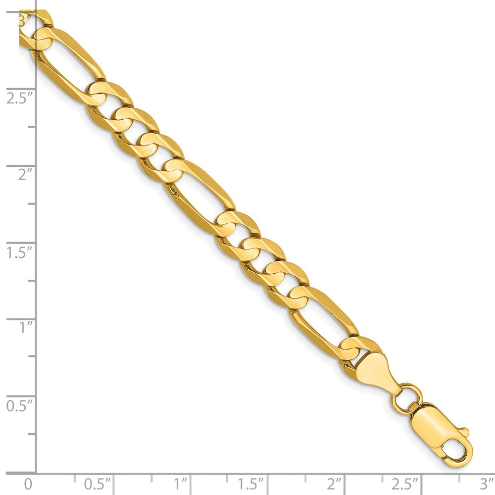 14K 6.75mm Concave Open Figaro Chain