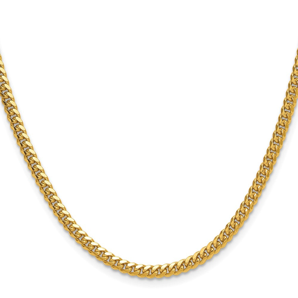 14K 3.5mm Solid Miami Cuban Chain