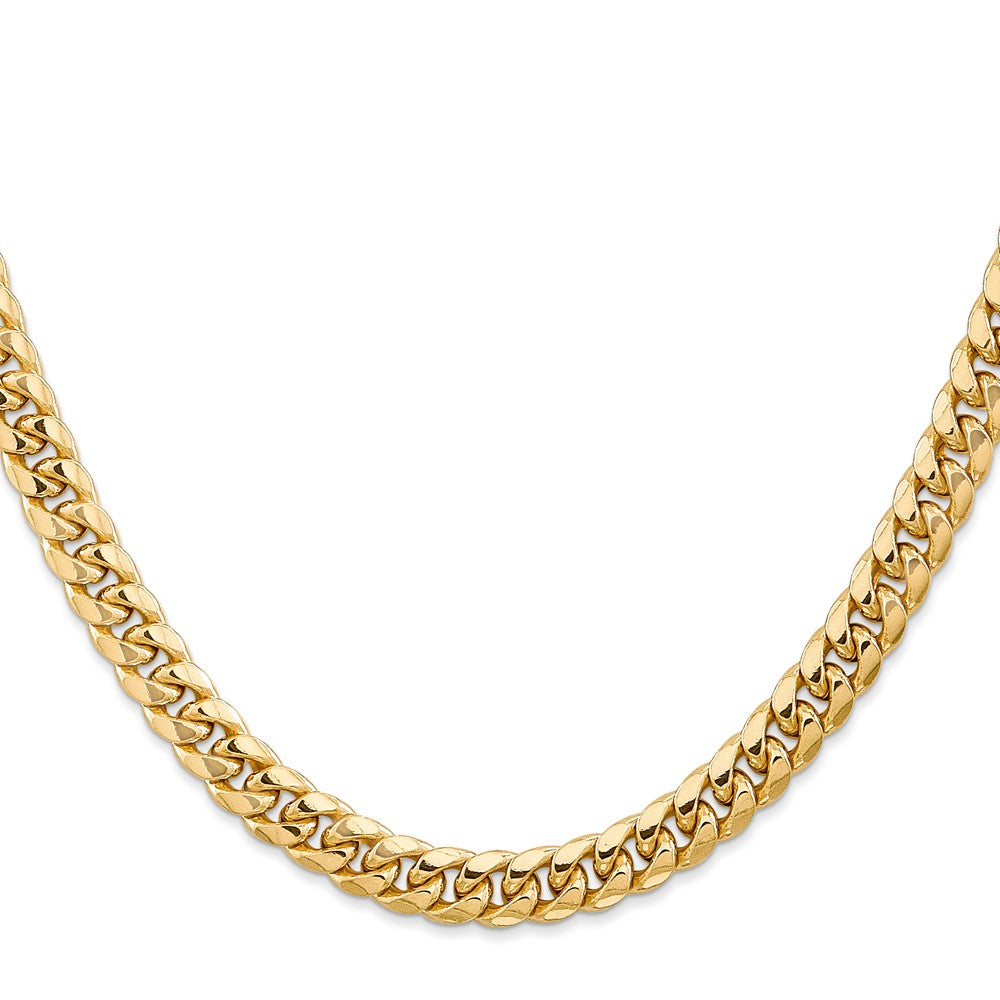 14K 6.75mm Semi-Solid Miami Cuban Chain