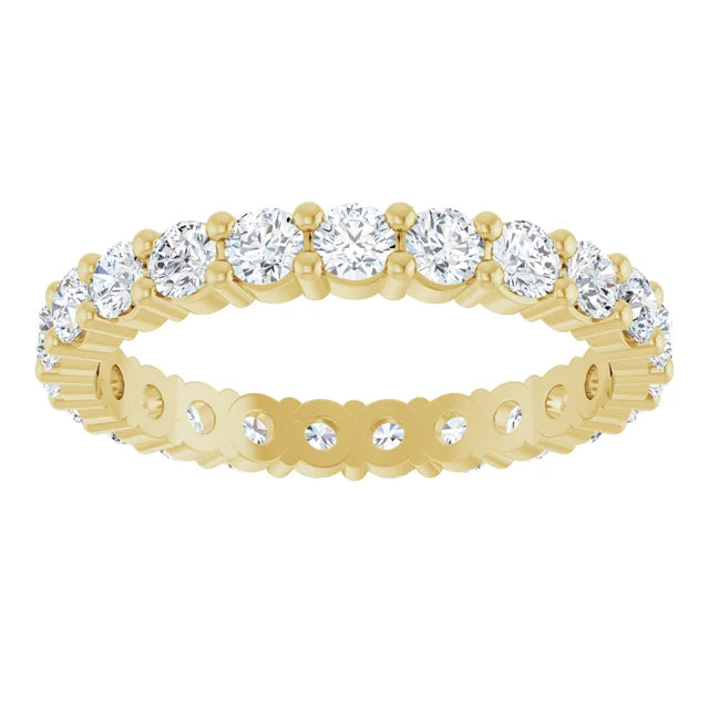 2.5mm Shared-Prong Diamond Eternity Ring 14K Yellow Gold