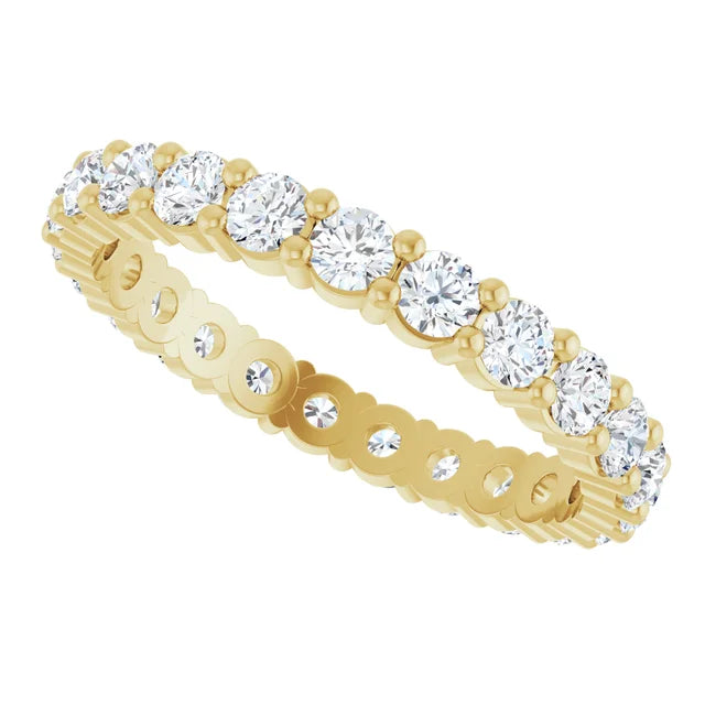 2.5mm Shared-Prong Diamond Eternity Ring 14K Yellow Gold