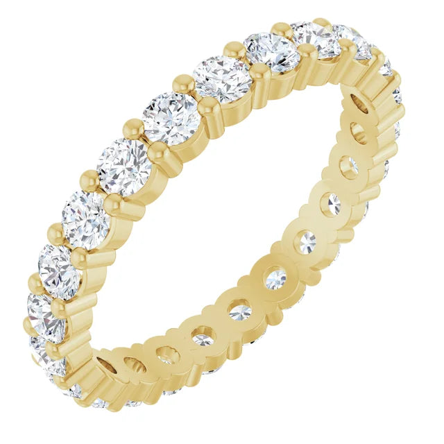 2.5mm Shared-Prong Diamond Eternity Ring 14K Yellow Gold