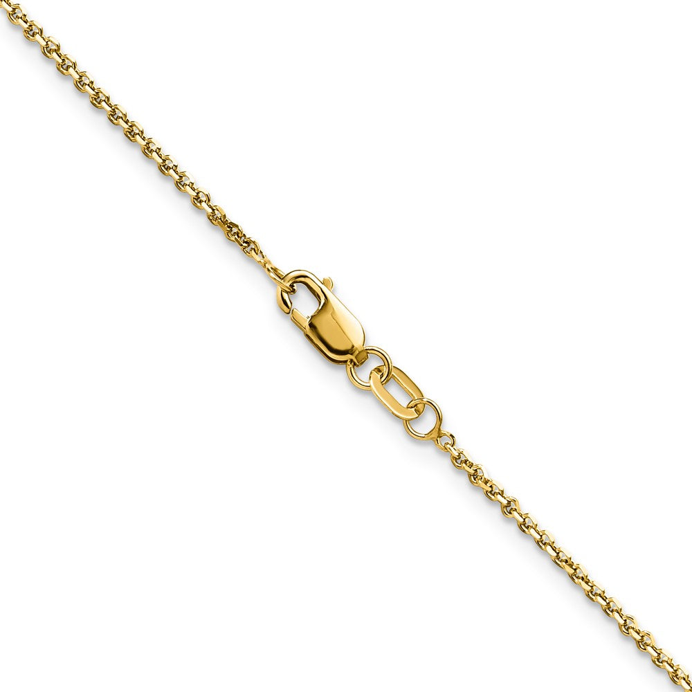 14K 1.25mm Diamond-cut Round Cable Chain