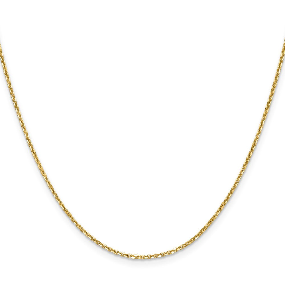 14K 1.45mm Diamond-cut Round Cable Chain