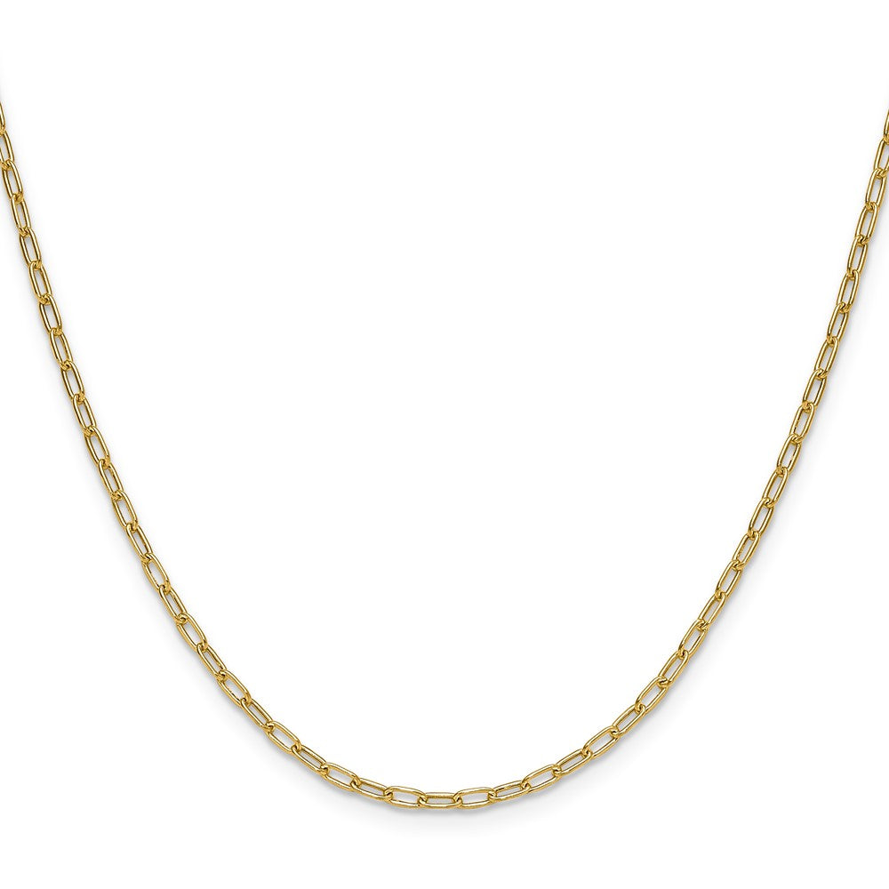 14K 2.2mm Semi-Solid Paperclip Chain
