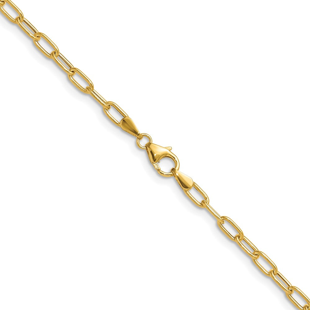 14K 3.0mm Semi-Solid Paperclip Chain