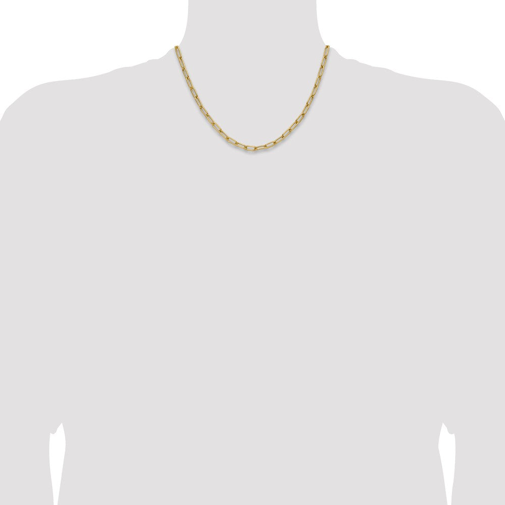 14K 4.5mm Semi-Solid Paperclip Chain