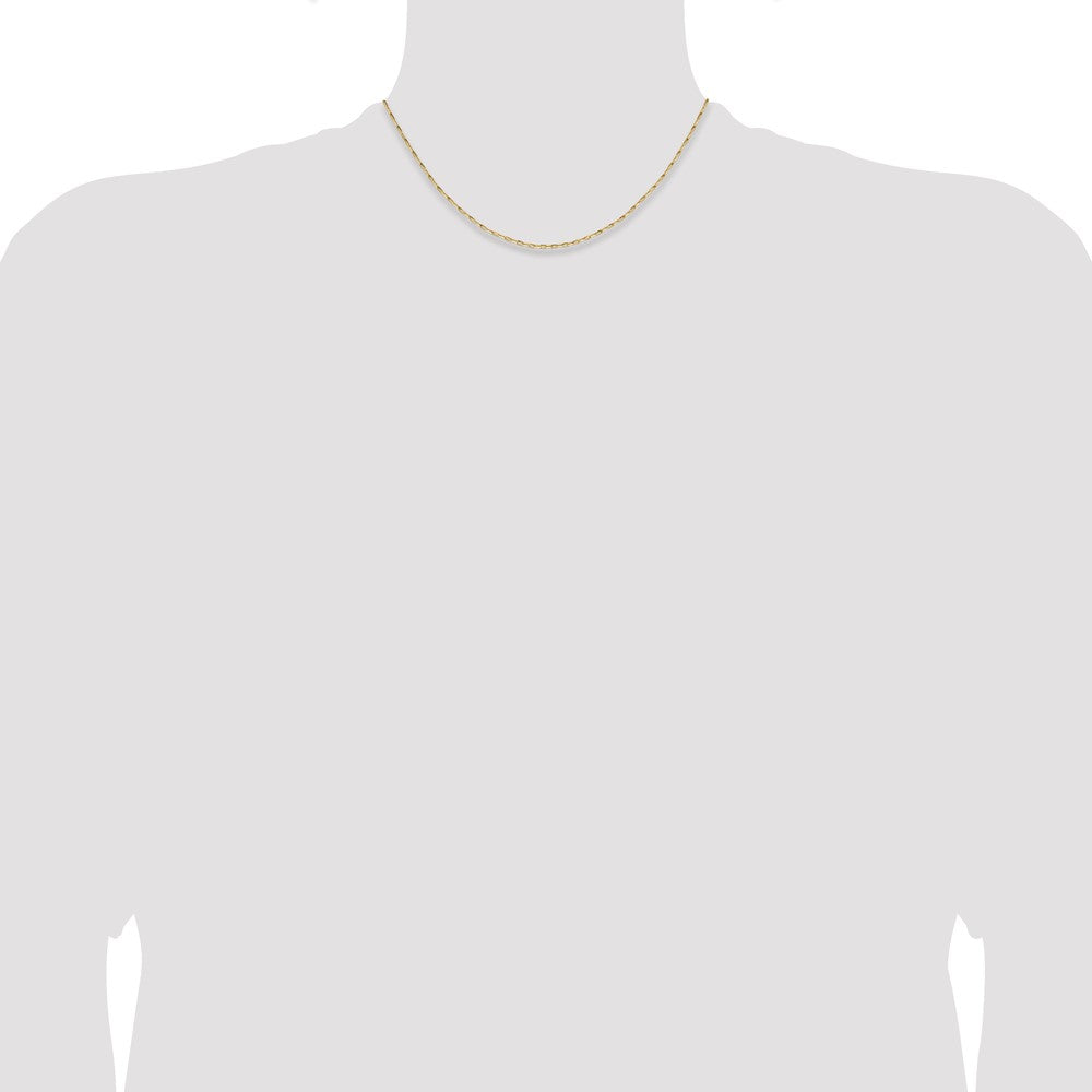 14K 1.4mm Diamond-cut Open Long Link Cable Chain