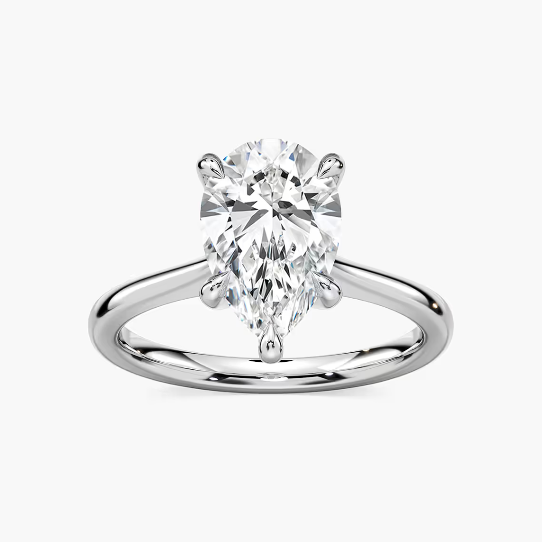 Pear Dior Claw Prong Solitaire Stackable