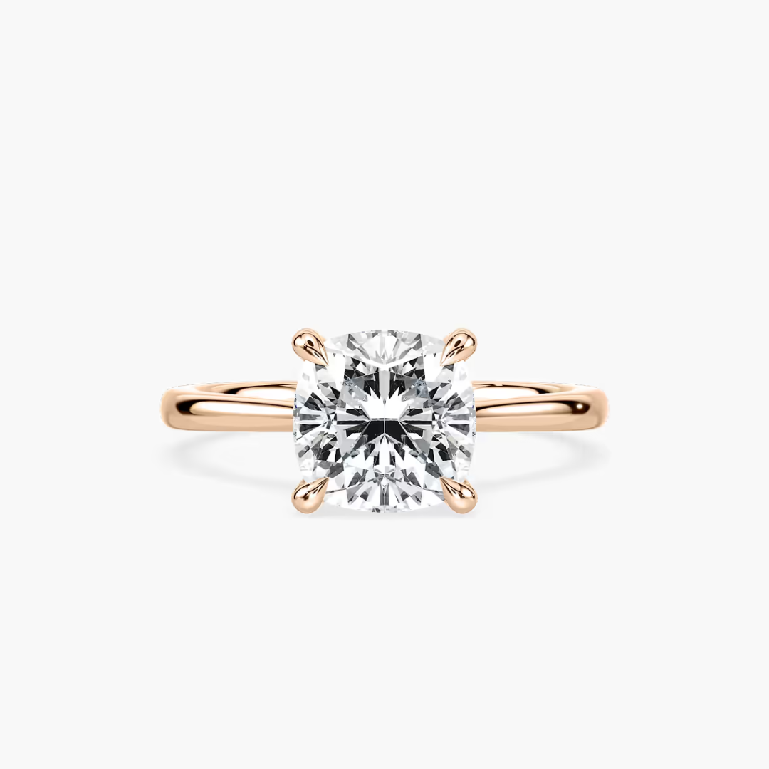 Cushion Dior Claw Prong Solitaire Stackable