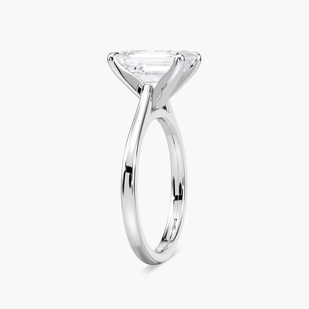 Emerald Dior Claw Prong Solitaire Stackable