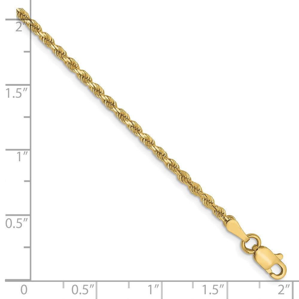 10K 1.75mm Diamond-cut Rope Chain Anklet